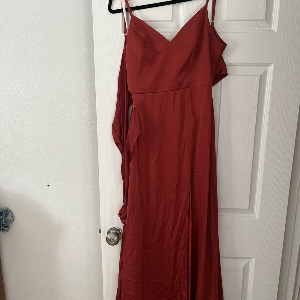 Azazie Orange Red Maxi Sundress Cocktail